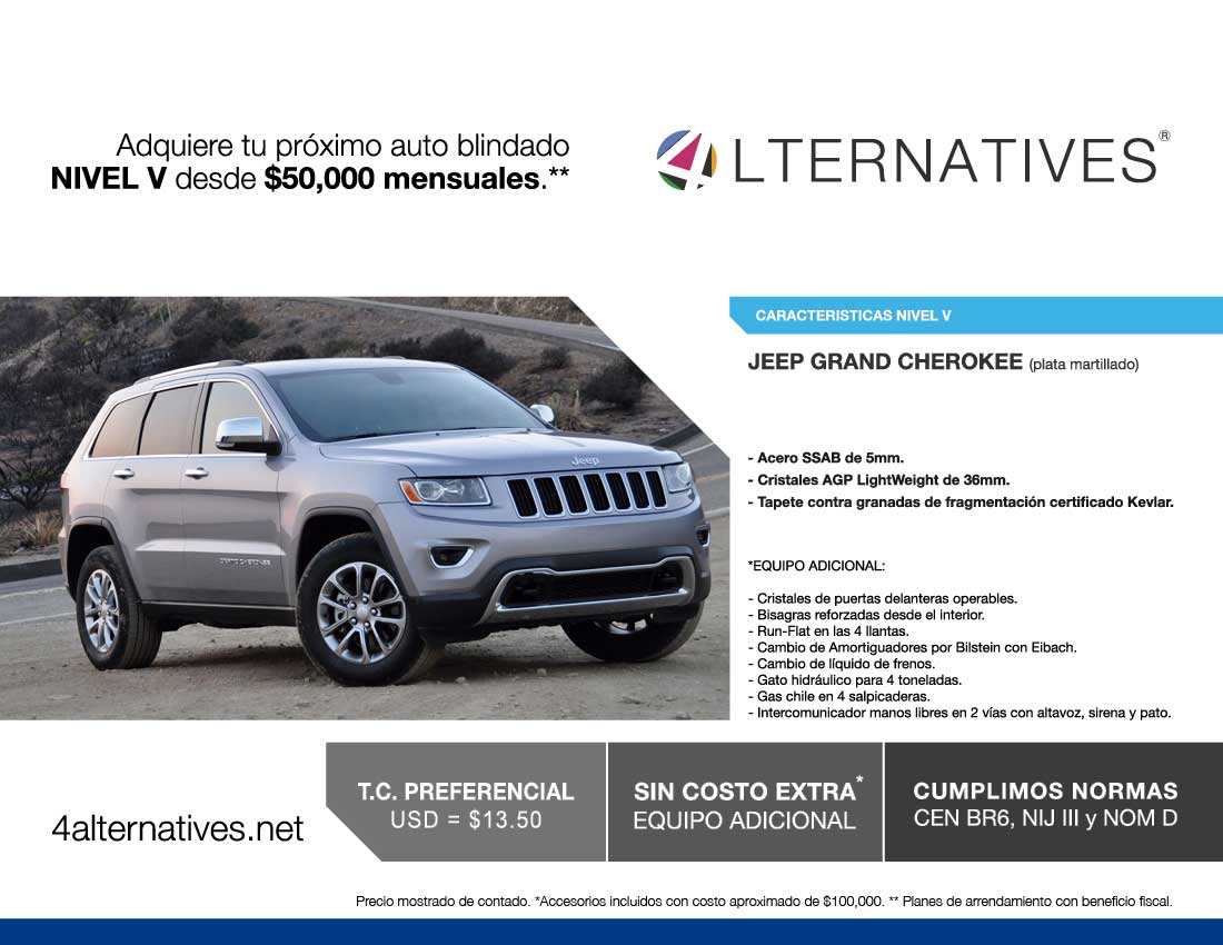 Jeep Grand Cherokee blindado, jeep vlindado, camioneta blinada, blindaje de camionetas, blindajes, vehiculos blindados, blindajes de mexico, blindaje centigon