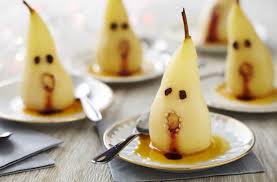 fantasmas peras postre,fantasmas peras preparar,fantasmas hechos peras