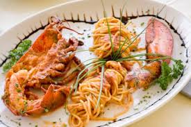 Espagueti con langosta, Espagueti langosta receta, Espagueti langosta recetario