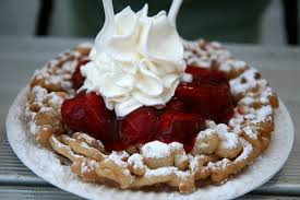 funnel cake comida, funnel cake receta, funnel cake preparar