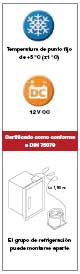frigorifico empotrable de compresor, coolmatic m3 467 4.09, temperatura de punto fijo